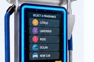 Touchscreen listing fragrance choices