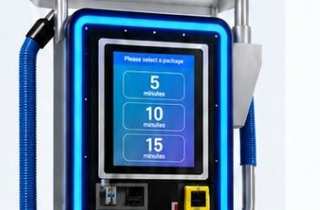 Touchscreen offering 5, 10 and 15 minute packages