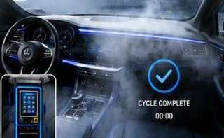 Fine mist filling a car interior